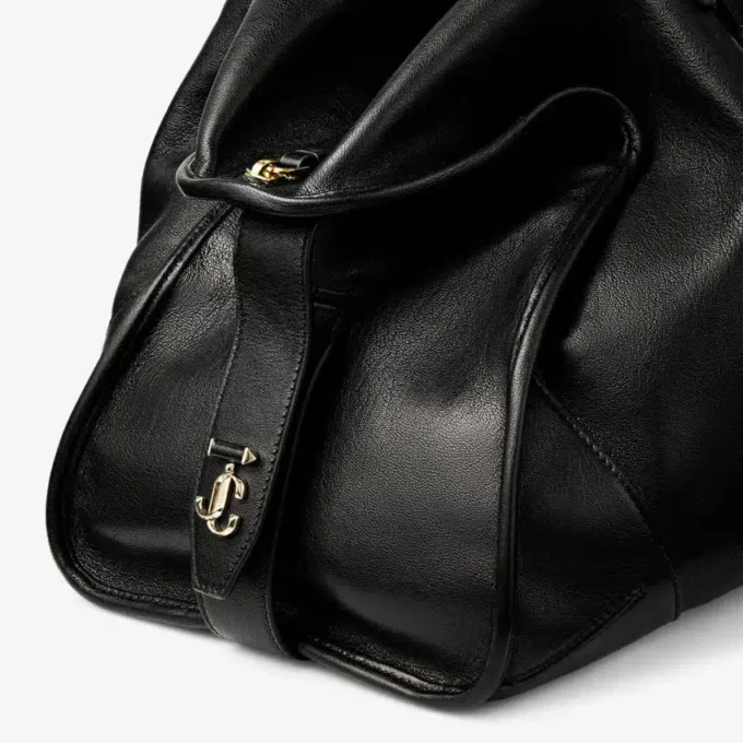 Bar Holdall Borsa da viaggio grande in pelle Biker nera Bar Holdall Borsa da viaggio grande in pelle Biker nera