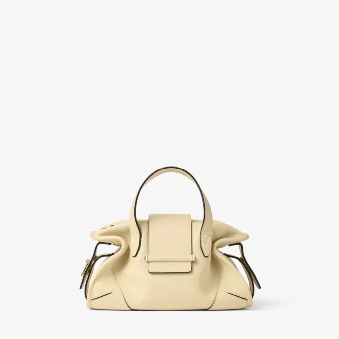 Bar Holdall Borsa da viaggio piccola in pelle Biker color burro Bar Holdall Borsa da viaggio piccola in pelle Biker color burro