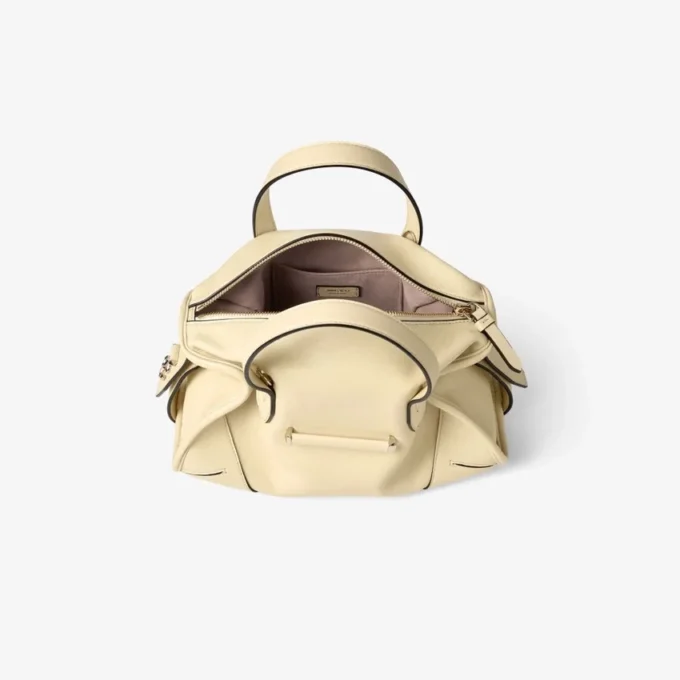Bar Holdall Borsa da viaggio piccola in pelle Biker color burro Bar Holdall Borsa da viaggio piccola in pelle Biker color burro