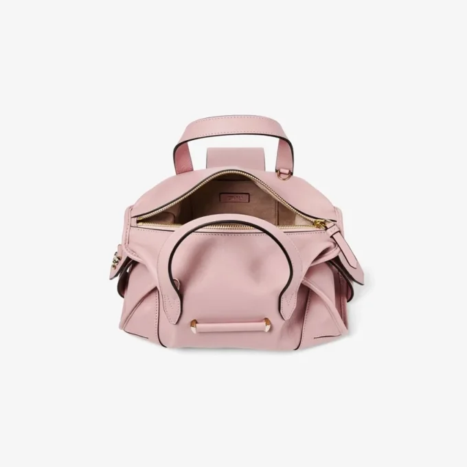 Bar Holdall Small Borsa da viaggio in pelle rosa Biker Bar Holdall Small Borsa da viaggio in pelle rosa Biker