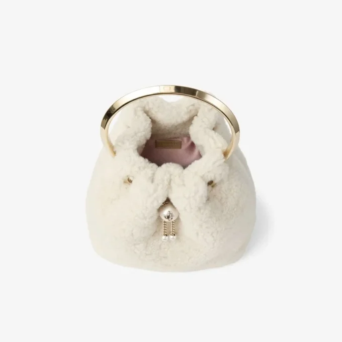 Borsa a secchiello Bon Bon in pelle naturale con manico in metallo Borsa a secchiello Bon Bon in pelle naturale con manico in metallo