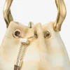 Borsa a secchiello Bon Bon in pelle tie-dye mix naturale con manico scolpito Borsa a secchiello Bon Bon in pelle tie-dye mix naturale con manico scolpito