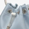 Borsa a secchiello Bon Bon in raso blu ghiaccio Borsa a secchiello Bon Bon in raso blu ghiaccio
