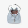Borsa a secchiello Bon Bon in raso blu ghiaccio Borsa a secchiello Bon Bon in raso blu ghiaccio
