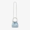 Borsa a secchiello Bon Bon in raso blu ghiaccio Borsa a secchiello Bon Bon in raso blu ghiaccio