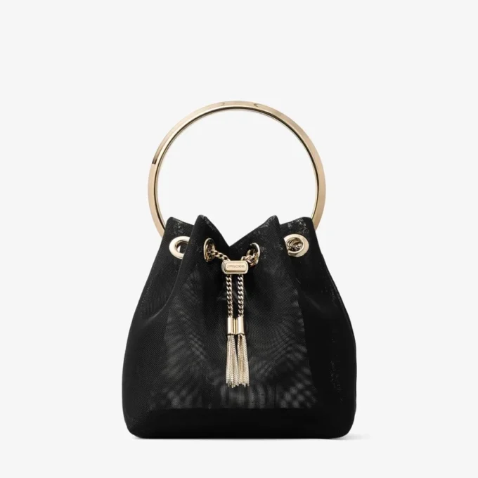 Borsa a secchiello Bon Bon in rete nera