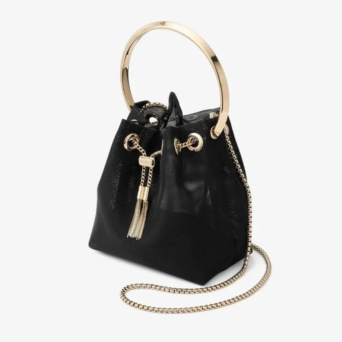 Borsa a secchiello Bon Bon in rete nera