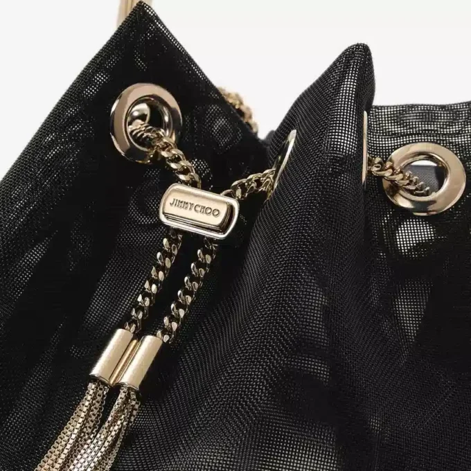 Borsa a secchiello Bon Bon in rete nera