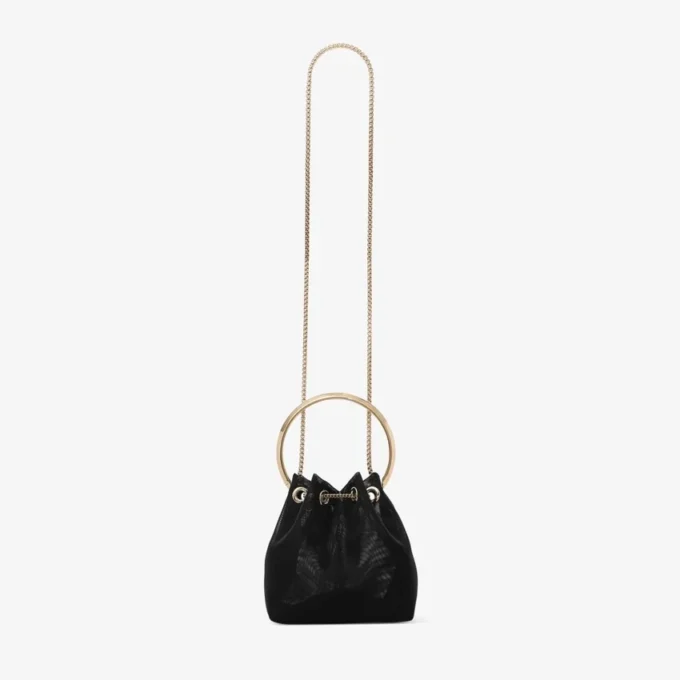 Borsa a secchiello Bon Bon in rete nera