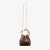 Borsa a secchiello Bon Bon trasparente tartarugata con manico scolpito Borsa a secchiello Bon Bon trasparente tartarugata con manico scolpito