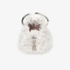 Borsa a secchiello in raso avorio Bon Bon con ricamo a petali Borsa a secchiello in raso avorio Bon Bon con ricamo a petali