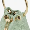 Borsa a secchiello mini Micro Bon Bon in raso verde e pizzo jimmy choo Borsa a secchiello mini Micro Bon Bon in raso verde e pizzo jimmy choo