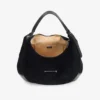 Borsa a tracolla Bar Hobo Large in pelle scamosciata nera con finiture in pelle stampata serpente lucida Borsa a tracolla Bar Hobo Large in pelle scamosciata nera con finiture in pelle stampata serpente lucida