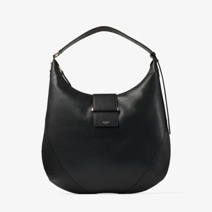 Borsa a tracolla Bar Hobo Medium in pelle Biker nera Borsa a tracolla Bar Hobo Medium in pelle Biker nera