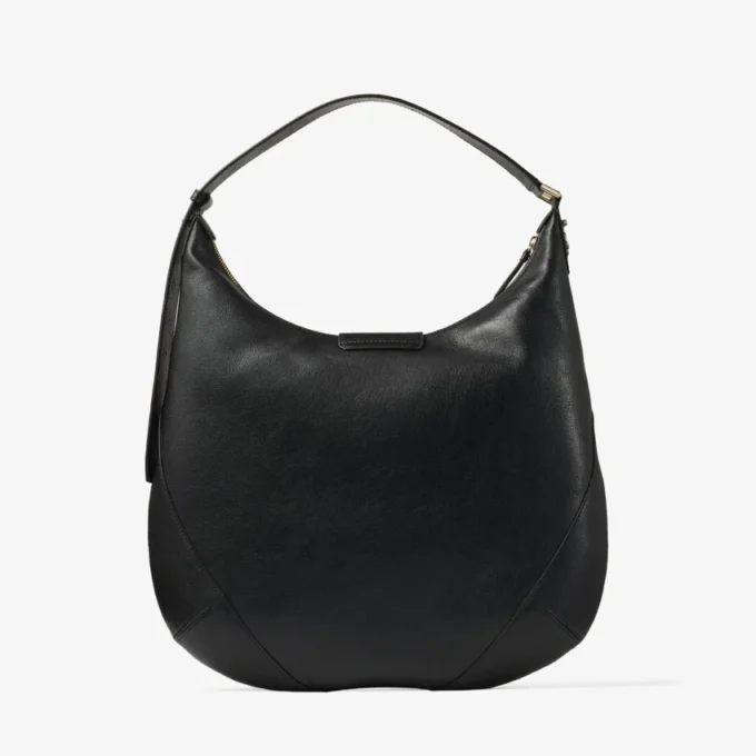 Borsa a tracolla Bar Hobo Medium in pelle Biker nera Borsa a tracolla Bar Hobo Medium in pelle Biker nera
