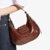 Borsa a tracolla Bar Hobo Small Cognac in pelle con stampa serpente Kigali Borsa a tracolla Bar Hobo Small Cognac in pelle con stampa serpente Kigali