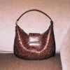 Borsa a tracolla Bar Hobo Small Cognac in pelle con stampa serpente Kigali Borsa a tracolla Bar Hobo Small Cognac in pelle con stampa serpente Kigali