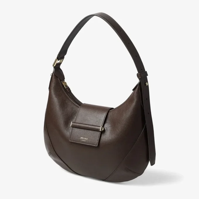 Borsa a tracolla Bar Hobo Small in pelle Biker color cioccolato Borsa a tracolla Bar Hobo Small in pelle Biker color cioccolato