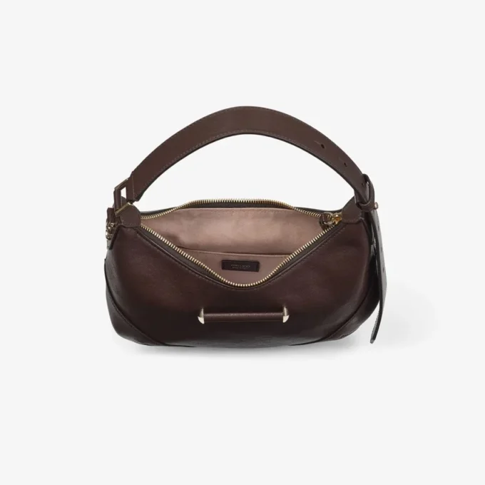 Borsa a tracolla Bar Hobo Small in pelle Biker color cioccolato Borsa a tracolla Bar Hobo Small in pelle Biker color cioccolato