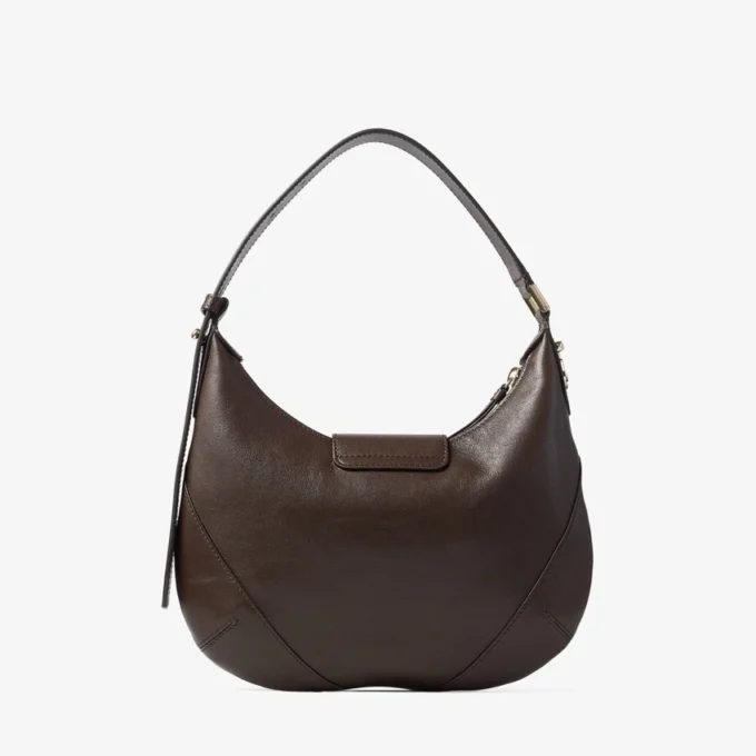 Borsa a tracolla Bar Hobo Small in pelle Biker color cioccolato Borsa a tracolla Bar Hobo Small in pelle Biker color cioccolato