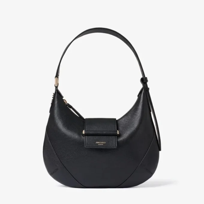 Borsa a tracolla Bar Hobo Small in pelle Biker nera Borsa a tracolla Bar Hobo Small in pelle Biker nera