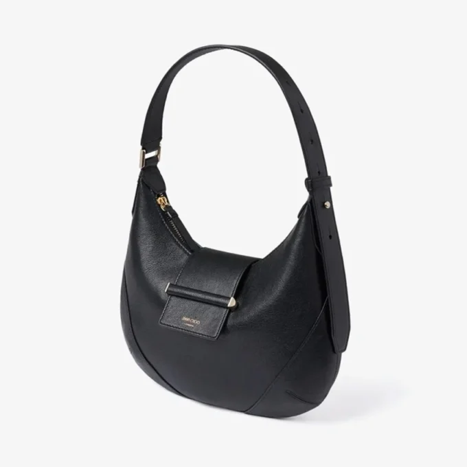 Borsa a tracolla Bar Hobo Small in pelle Biker nera Borsa a tracolla Bar Hobo Small in pelle Biker nera