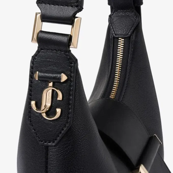 Borsa a tracolla Bar Hobo Small in pelle Biker nera Borsa a tracolla Bar Hobo Small in pelle Biker nera