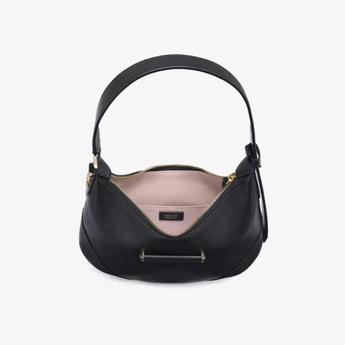 Borsa a tracolla Bar Hobo Small in pelle Biker nera Borsa a tracolla Bar Hobo Small in pelle Biker nera