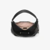 Borsa a tracolla Bar Hobo Small in pelle Biker nera con borchie in perla Borsa a tracolla Bar Hobo Small in pelle Biker nera con borchie in perla