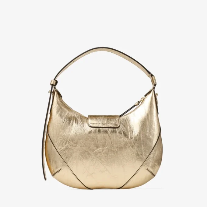 Borsa a tracolla Bar Hobo Small in pelle metallizzata oro vintage Borsa a tracolla Bar Hobo Small in pelle metallizzata oro vintage