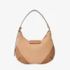 Borsa a tracolla Bar Hobo Small in pelle scamosciata color caramello con finiture in pelle stile Biker