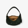 Borsa a tracolla Bar Hobo Small in pelle scamosciata verde britannico con finiture in pelle Biker Borsa a tracolla Bar Hobo Small in pelle scamosciata verde britannico con finiture in pelle Biker