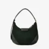 Borsa a tracolla Bar Hobo Small in pelle scamosciata verde britannico con finiture in pelle Biker Borsa a tracolla Bar Hobo Small in pelle scamosciata verde britannico con finiture in pelle Biker