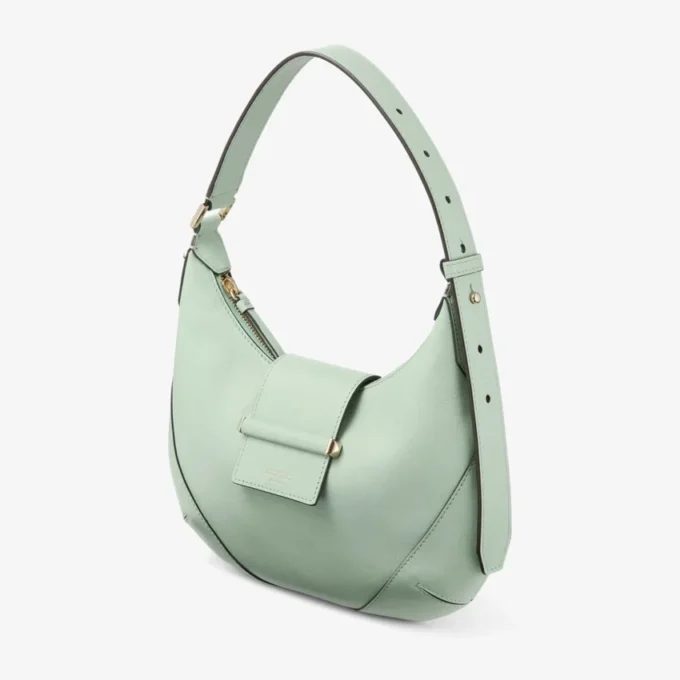 Borsa a tracolla Bar Hobo Small Verde in pelle Biker Borsa a tracolla Bar Hobo Small Verde in pelle Biker