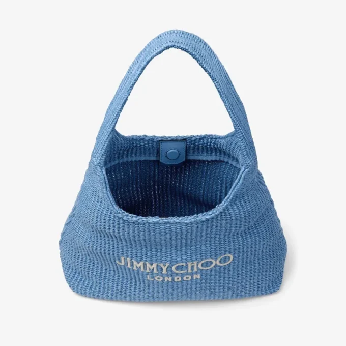 Borsa a tracolla Beach Diamond Hobo Large in rafia blu oceano ed ecru Borsa a tracolla Beach Diamond Hobo Large in rafia blu oceano ed ecru