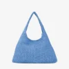 Borsa a tracolla Beach Diamond Hobo Large in rafia blu oceano ed ecru Borsa a tracolla Beach Diamond Hobo Large in rafia blu oceano ed ecru