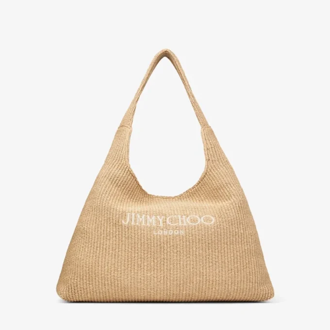 Borsa a tracolla Beach Diamond Hobo Large in rafia naturale Borsa a tracolla Beach Diamond Hobo Large in rafia naturale