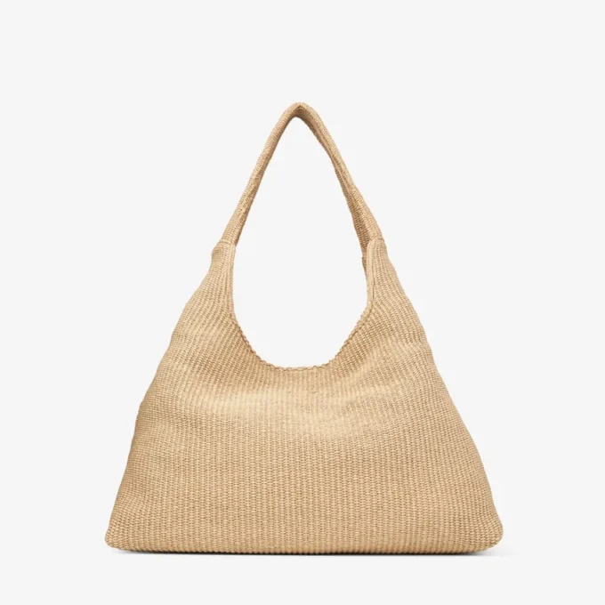 Borsa a tracolla Beach Diamond Hobo Large in rafia naturale Borsa a tracolla Beach Diamond Hobo Large in rafia naturale