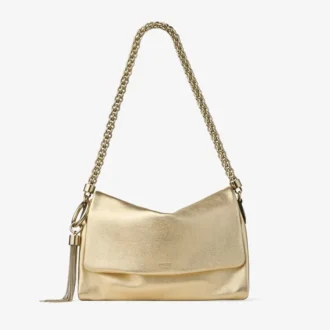 Borsa a tracolla Callie in pelle metallizzata dorata