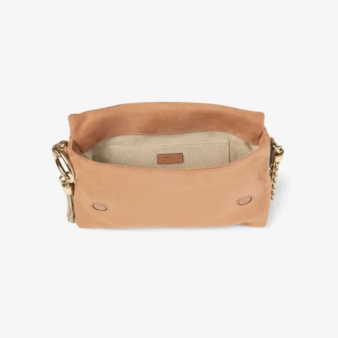 Borsa a tracolla Callie in pelle scamosciata color caramello Borsa a tracolla Callie in pelle scamosciata color caramello