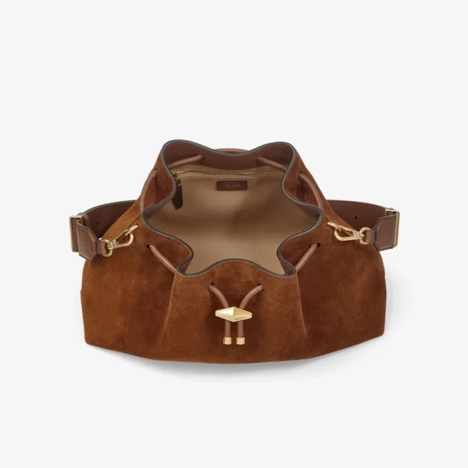 Borsa a tracolla Cinch media in pelle scamosciata color cuoio Borsa a tracolla Cinch media in pelle scamosciata color cuoio