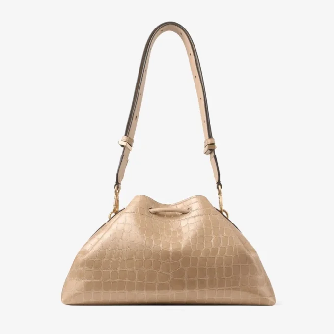 Borsa a tracolla Cinch Medium Chai in pelle goffrata effetto coccodrillo lucida Borsa a tracolla Cinch Medium Chai in pelle goffrata effetto coccodrillo lucida