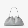 Borsa a tracolla Cinch Medium in denim color tortora e pelle di vitello liscia Borsa a tracolla Cinch Medium in denim color tortora e pelle di vitello liscia