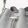 Borsa a tracolla Cinch Medium in denim color tortora e pelle di vitello liscia Borsa a tracolla Cinch Medium in denim color tortora e pelle di vitello liscia