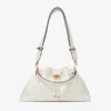Borsa a tracolla Cinch Medium in pelle color latte Borsa a tracolla Cinch Medium in pelle color latte
