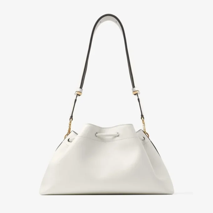 Borsa a tracolla Cinch Medium in pelle color latte Borsa a tracolla Cinch Medium in pelle color latte