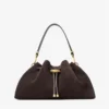 Borsa a tracolla Cinch Medium in pelle scamosciata color caffè Borsa a tracolla Cinch Medium in pelle scamosciata color caffè
