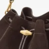 Borsa a tracolla Cinch Medium in pelle scamosciata color caffè Borsa a tracolla Cinch Medium in pelle scamosciata color caffè