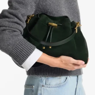 Borsa a tracolla Cinch Medium in pelle scamosciata verde britannico