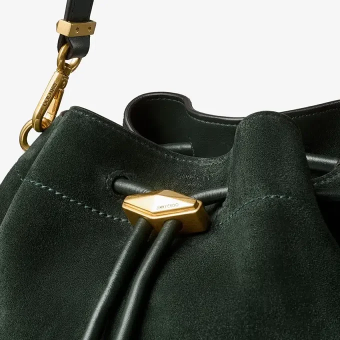 Borsa a tracolla Cinch Medium in pelle scamosciata verde britannico Borsa a tracolla Cinch Medium in pelle scamosciata verde britannico